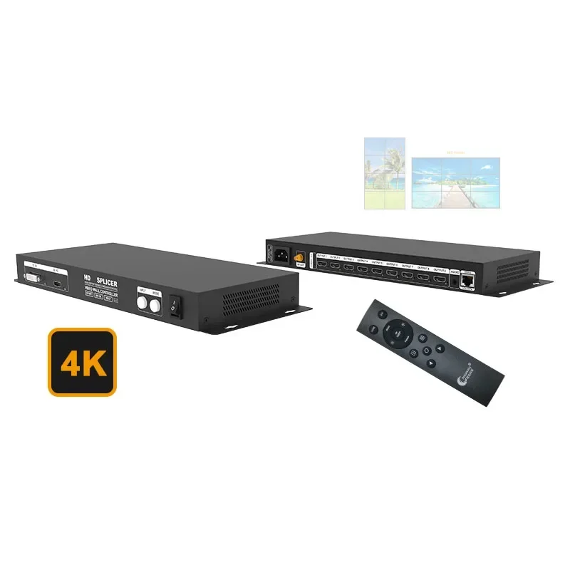 3*3 Video Wall Splicer 4K 2K 2*3 Screen Stitching Controller Processador De Tela LCD Support Monitor Projector TV Box