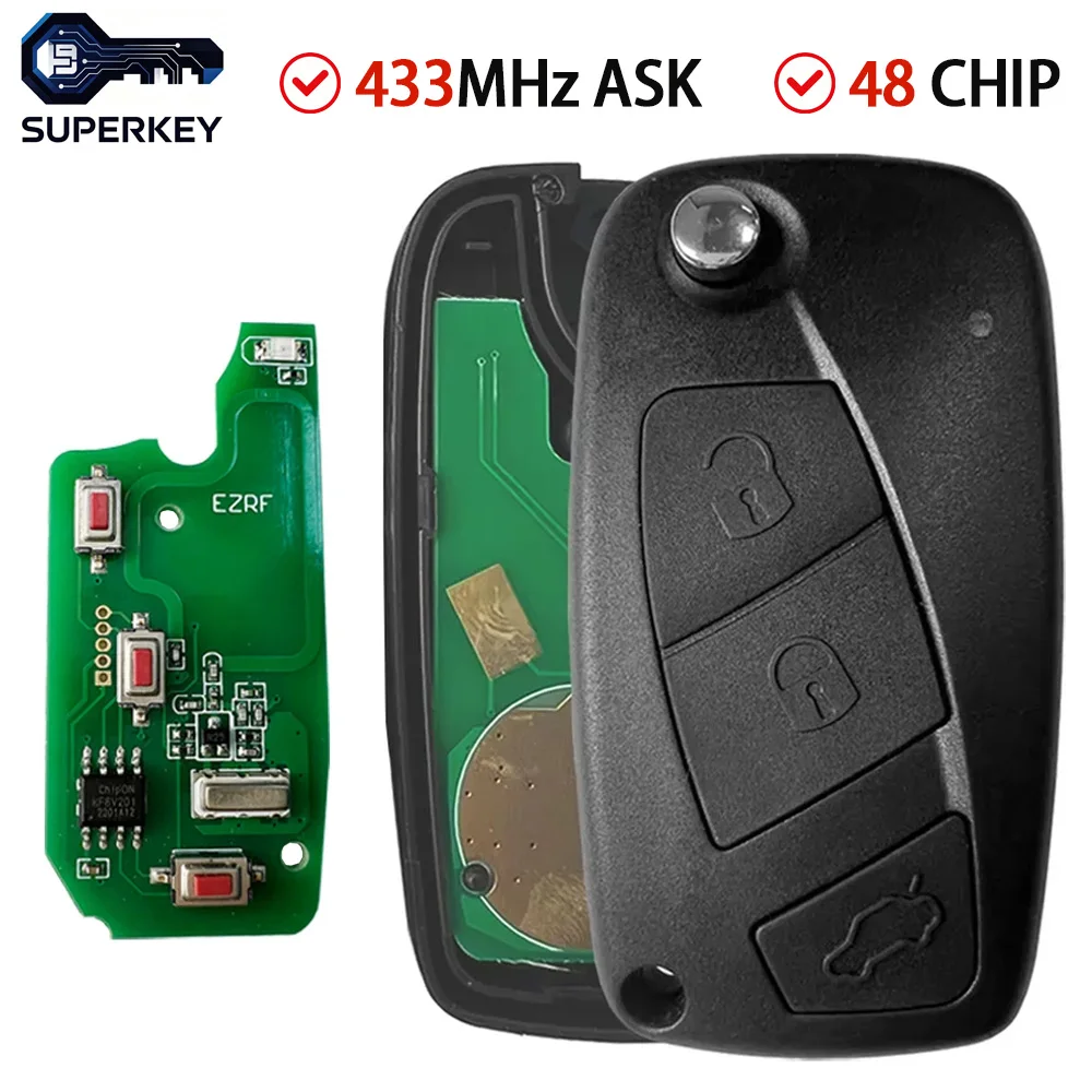 Megamos ID48 434Mhz Remote Car Key For Fiat Bravo Linea Punto Musa Ducato Ypsilon Daily For Citroen Jumper For PEUGEOT BOXER