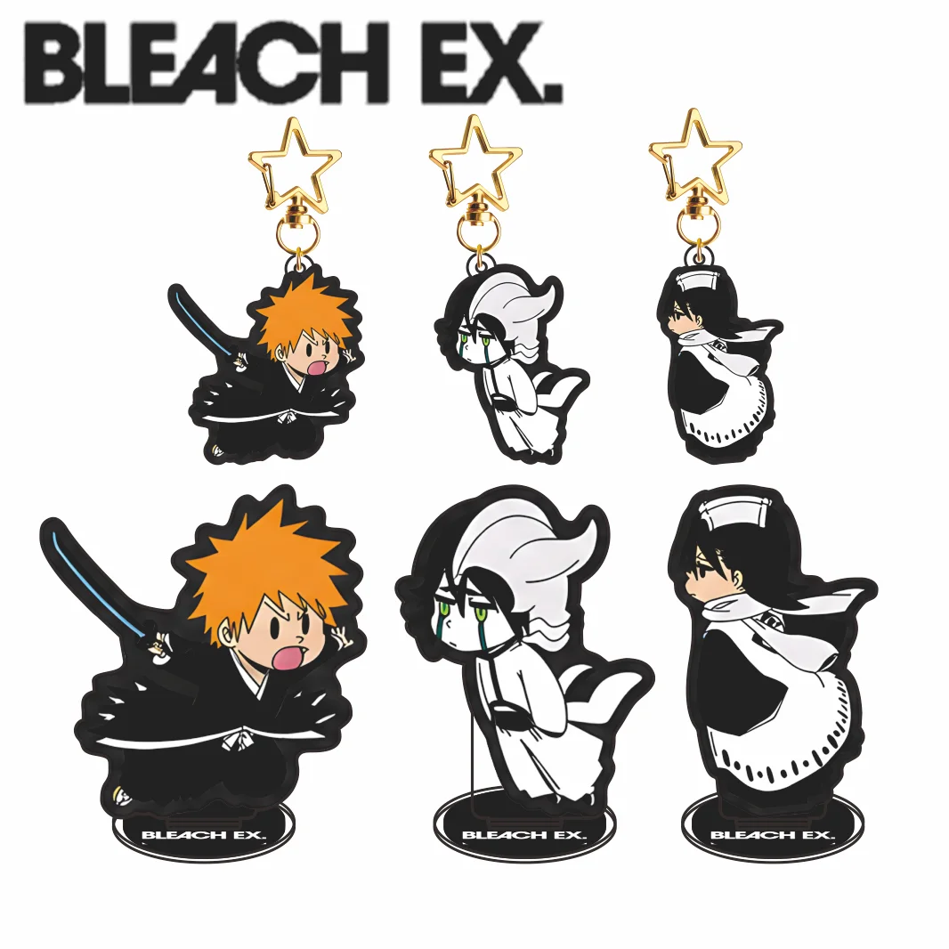 Выставочная серия Bleach EX 2026: новейший акриловый стенд и брелок с фигурками Ичиго, Улкиорры, Бьякуи в стиле Q-версии — отличный подарок для фанатов аниме.