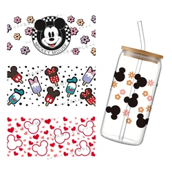 Disney Mickey Mouse 3D Transfer Sticker For 16oz Libbey Glass Waterproof Mug Cup Wraps UV DTF Stickers Custom Logo