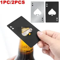 1/2Pcs Poker Beer Bottle Opener ,Stainless Steel Ace of Spades Poker Shaped Can Opener for Wallet for Bar Party Tools