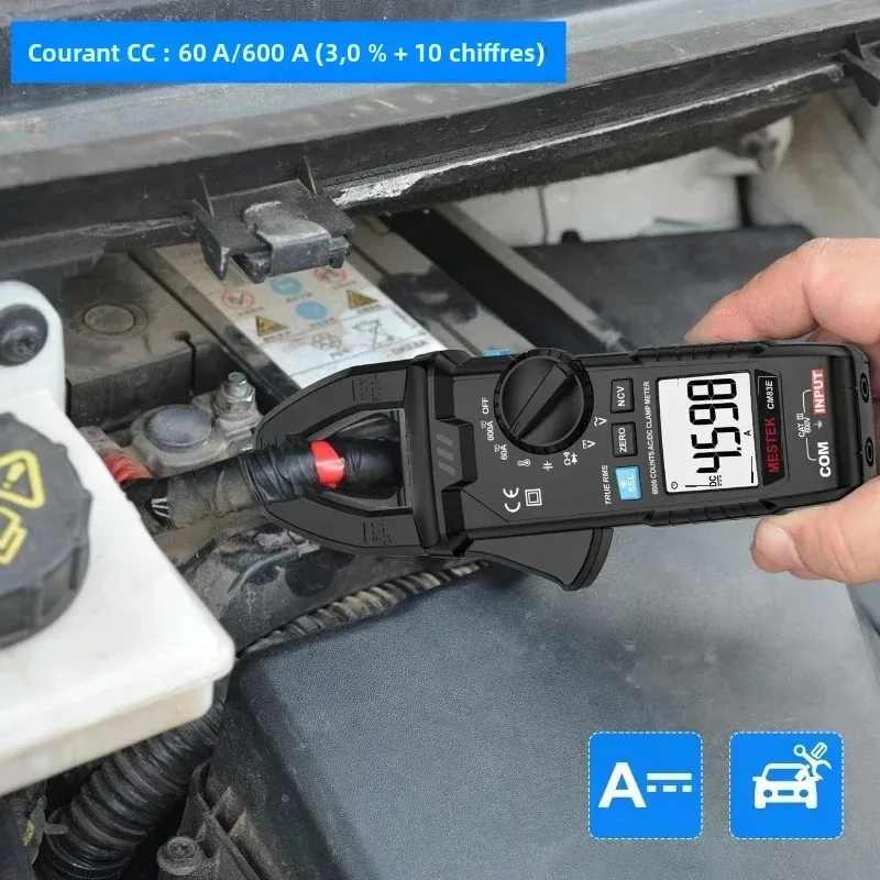 Mestek cm83e medidor de braçadeira digital 1000a ac/dc ncv alicate de detecção de corrente de imersão braçadeira amperímetro elétrica pinza amperométrica