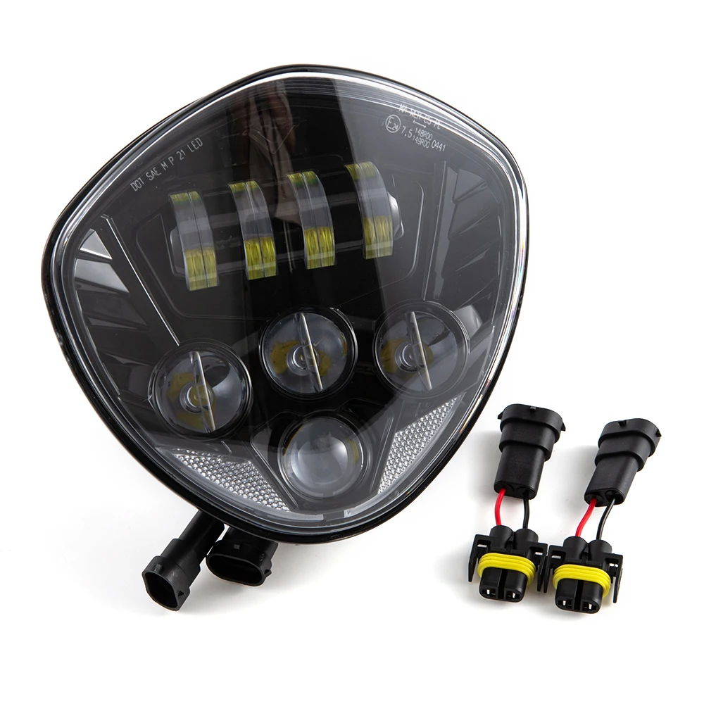 Evomosa Motorcycle LED Headlight High / low Beam For Victory Cross Country Vegas 8-Ball Cross Roads Black
