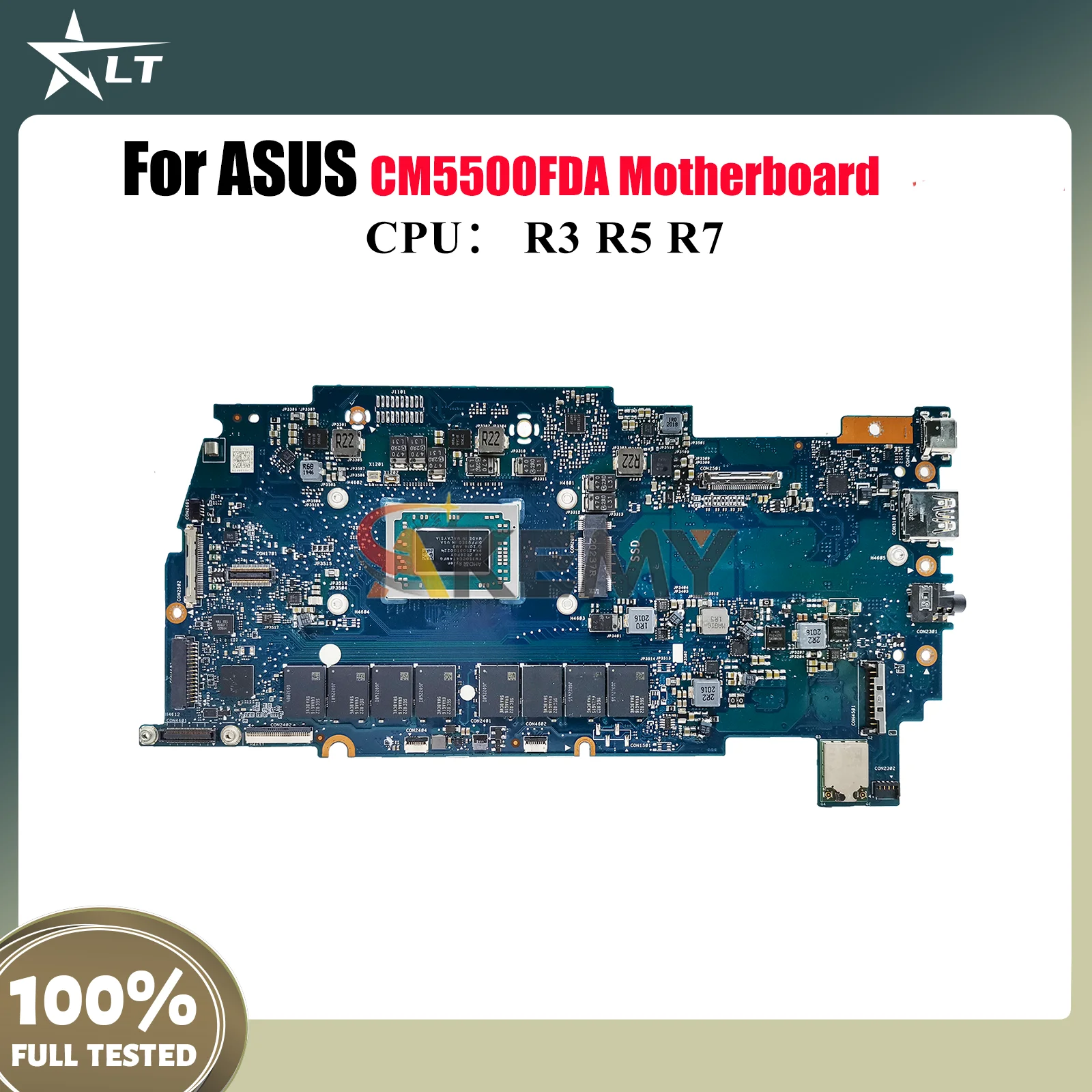 

CM5500FDA Laptop Motherboard For ASUS Chromebook CM5500FDA CM5500F Notebook Mainboard With R3 R5 R7 CPU 100% tests OK fast ship