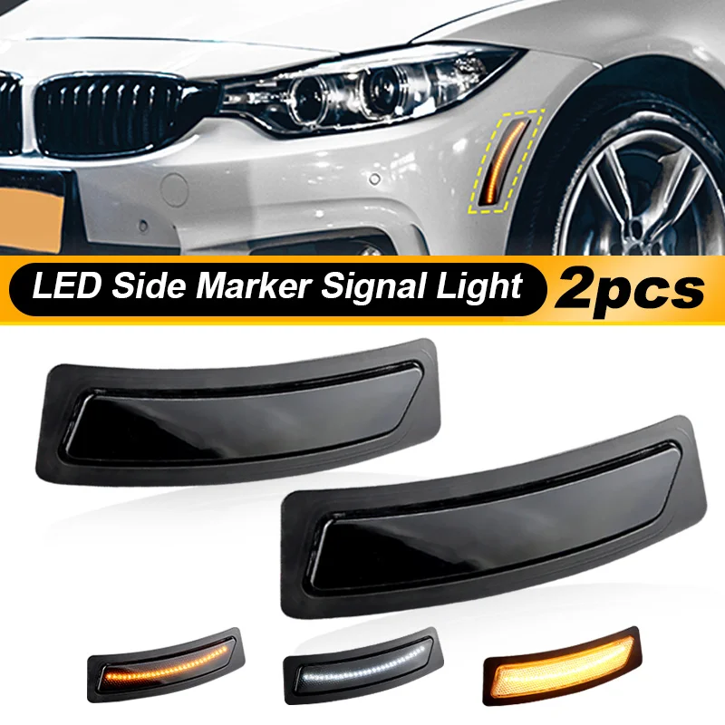 

2XLED Front Side Bumper Marker Reflector Light For BMW 4 Series F36 Gran Coupe 428i 428iX 430i 430iX 435i 435iX 440i 440iX 14-20