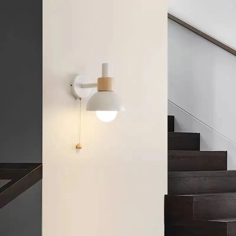 Bedroom Wall Lamp Modern Macaron Light for Living-room Background Wall Children's Room Corridor Balcony Sconces Pull Switch image 3