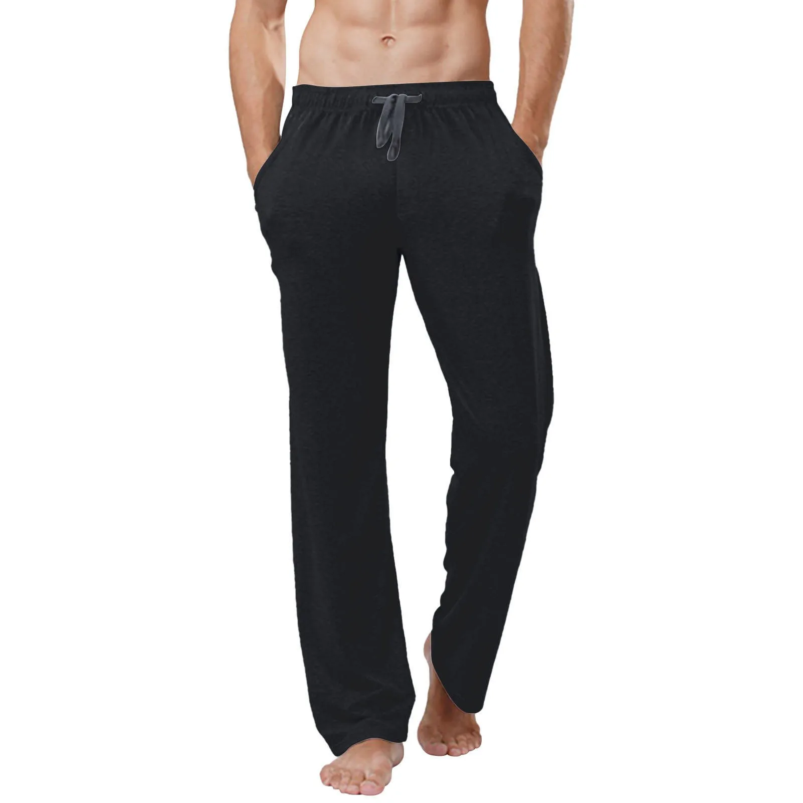 

Men's Solid Color Home Comfort Breathable Light Loose Casual Sweatpants House Memory