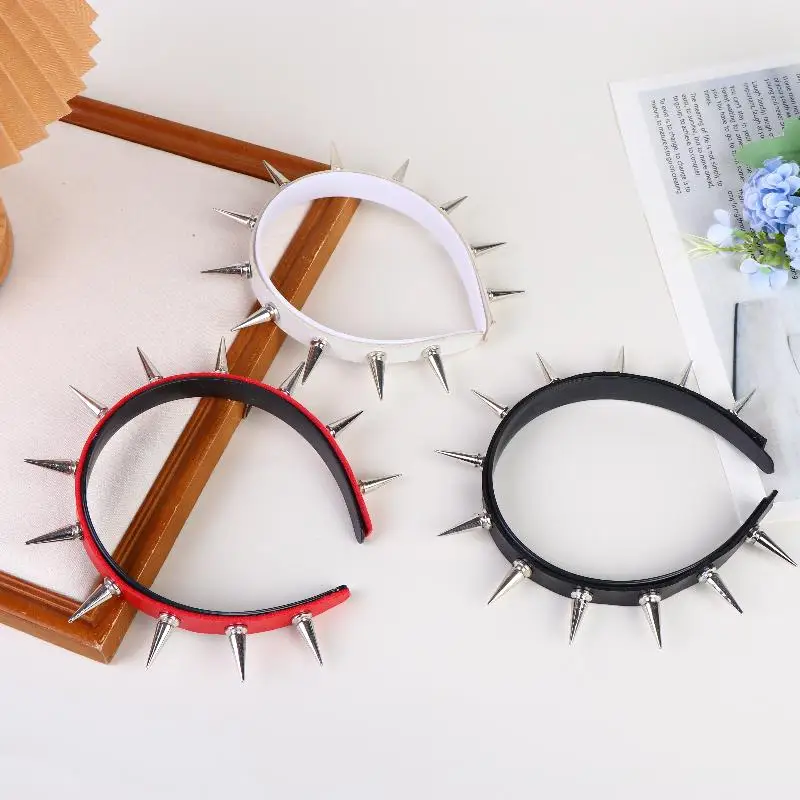 Gothic Punk Haarband für Mädchen Spitze Nieten Kopfschmuck Cosplay Kostüm Themenveranstaltungen Club-Auftritte – Detail 6