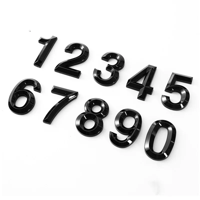 Number DIY Car Sticker Door Stick Plastic 3d Chrome Numbers Self Adhesive Alphabet Auto Sign Car Accessories Decoration