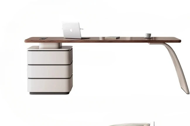 

Итальянский минималистичный письменный стол из цельного дерева ореха, современный высококачественный легкий роскошный рабочий стол