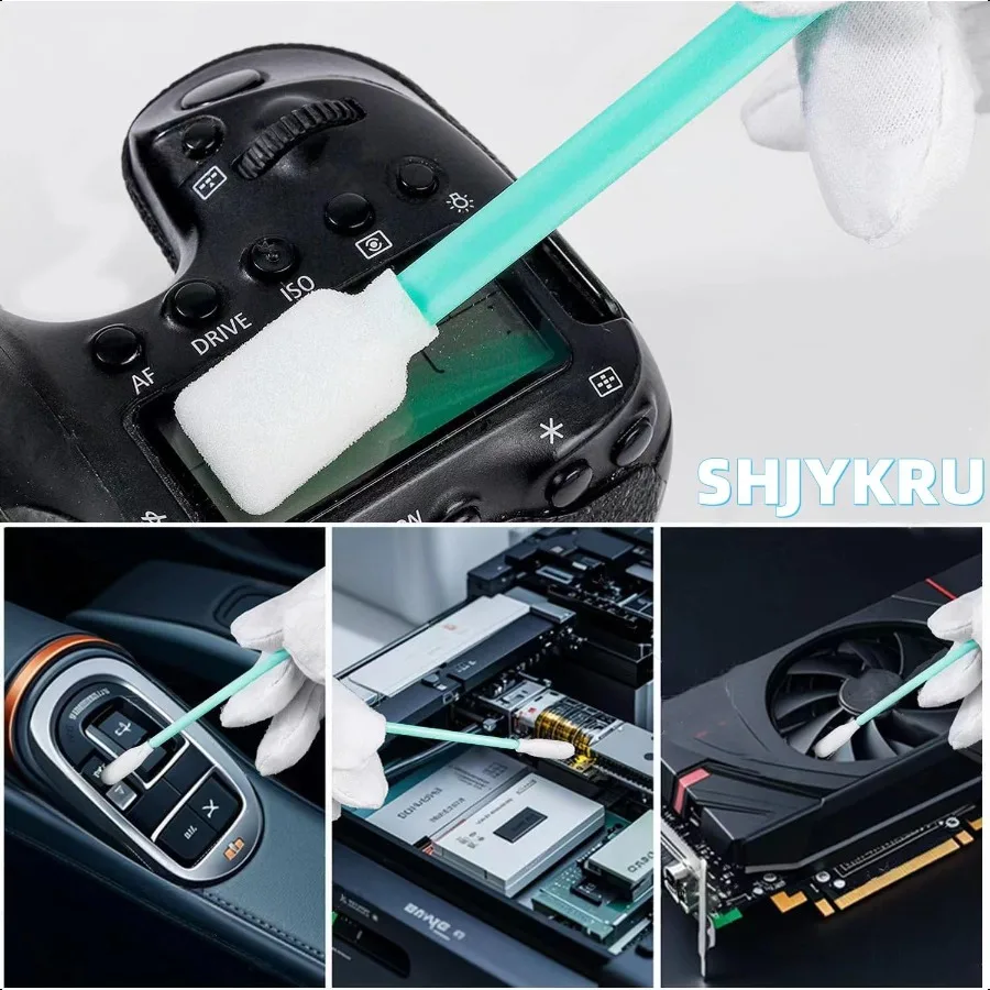Cleaning Swab Sticks Kit 5 Types 100 Pack MultiPurpose Cleanroom Sponge Stick for Inkjet Printer Optics Lens Camera Arts and Cr