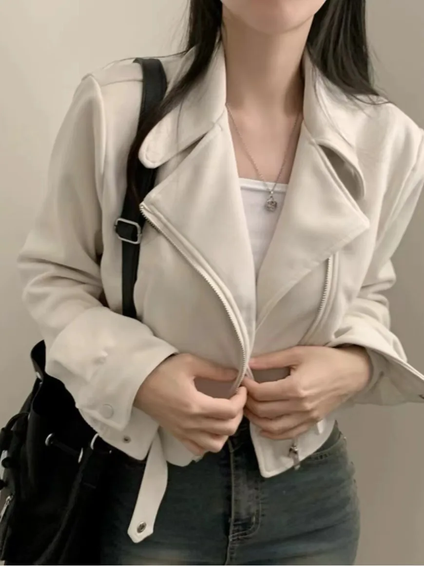 أنيقة الخريف الشتاء ort الجلد المدبوغ Jaet المرأة تصميم سستة طوق السائق Sle أعلى ألياف البوليستر طويلة Sve لون نقي #1