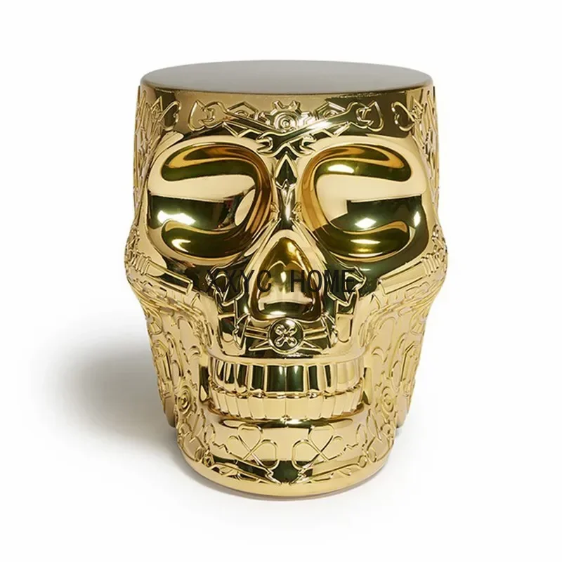 

Italian Head Side Table Mexican Coffee a Block of Wood Or Stone FRP Stool Table Corner Table Model Room Creative Decoration