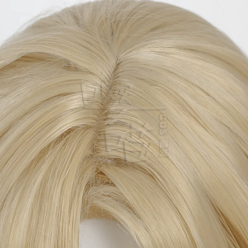 Aventurina cosplay peruca jogo honkai: star rail 35cm ouro resistente ao calor cabelo sintético anime cosplay perucas halloween masculino feminino peruca