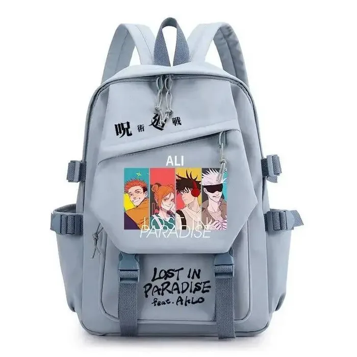 

Black Blue White Jujutsu Kaisen Student Teens School Bags Large Capacity Mochilas Backpacks Anime Game