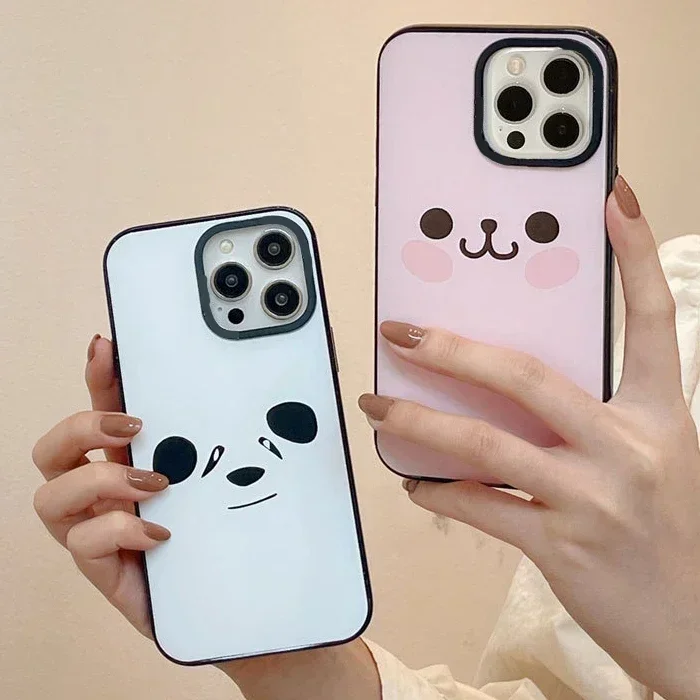 

2.0 Version Acrylic Upgrade Border Panda Face Phone Case Cover for IPhone 11 12 13 14 15 Pro Max Case for IPhone 15 Pro Max