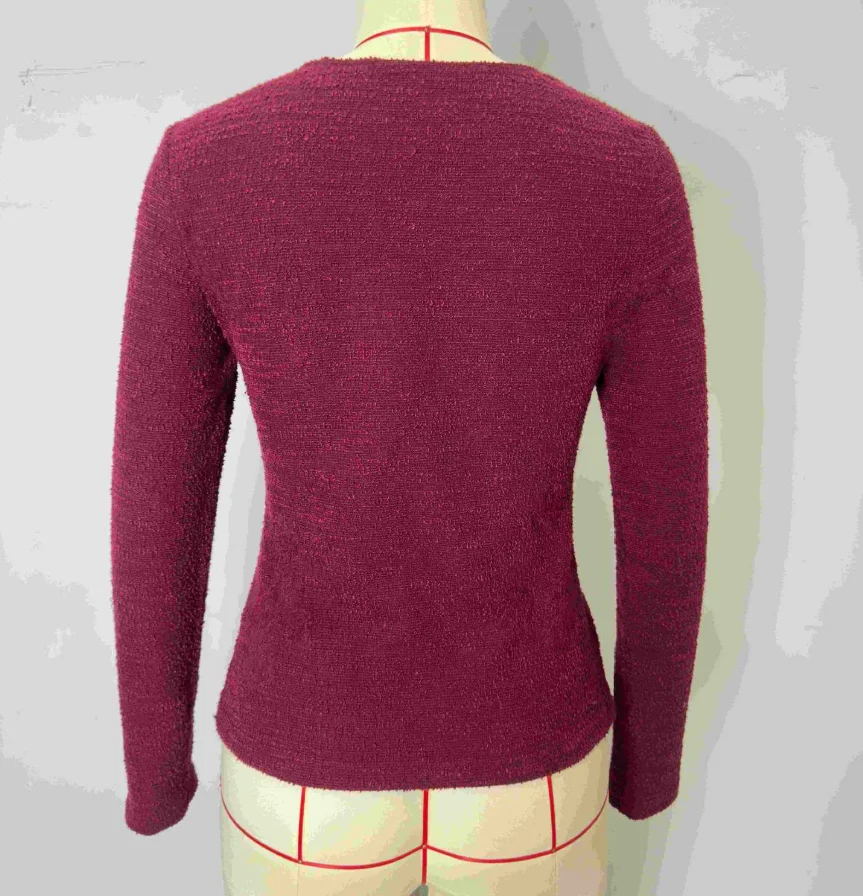 Outono nova cor sólida fivela de metal plissado emagrecimento manga comprida topo