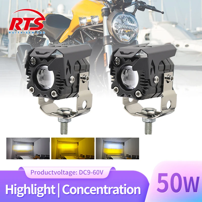 Motorcycle Headlight Super Bright LED Spotlight Explorer Auxiliary Projector Len DRL Light Moto Scooter Accessories Car Fog Bulb