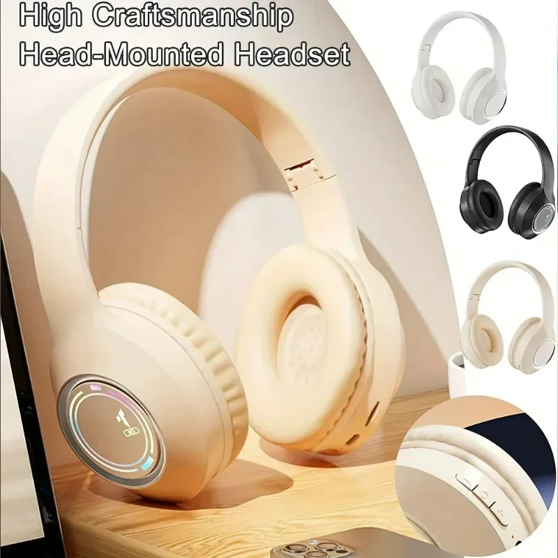M3 LED Light-emitting Bluetooth Headset TYPE-C Charging Folding Game Office Multi-scene Headphones