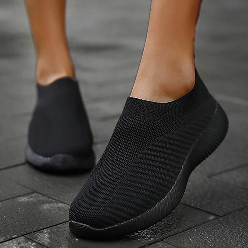 Zapatillas De deporte De moda para Mujer, Zapatos planos para Mujer, zapatillas vulcanizadas, Zapatos De calcetín sin cordones para Mujer, Zapatos De tendencia 2025, zapatillas De Mujer