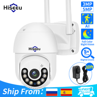 Hiseeu-Smart IP Camera, Wireless CCTV Video Surveillance, 5x Digital Zoom, Human Detect, Auto Tracking, ONVIF, 4K, 8MP, PTZ, WiF