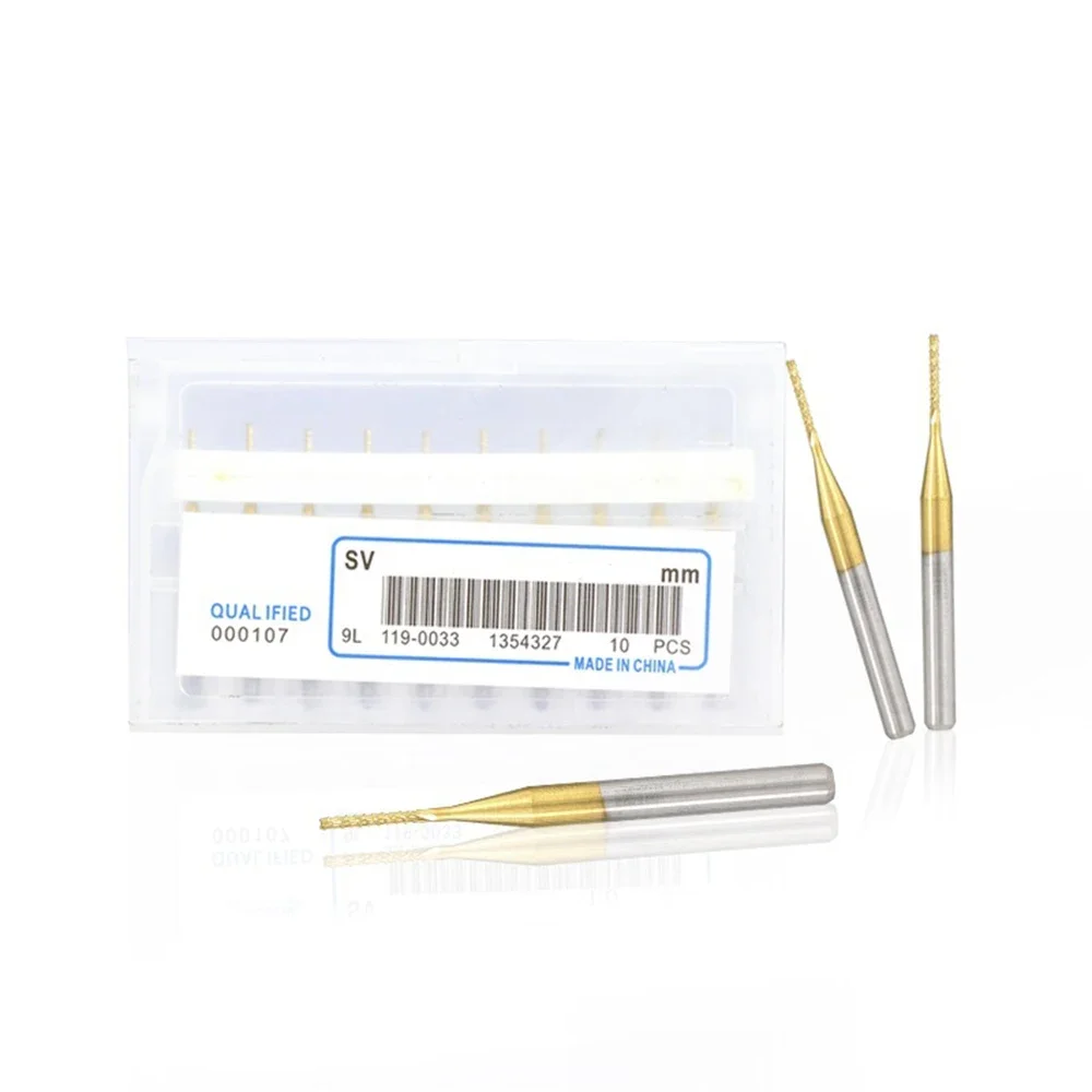 

10pcs 0.8mm Titanium Coated Pcb Carbide End Mill For Engraving Machine