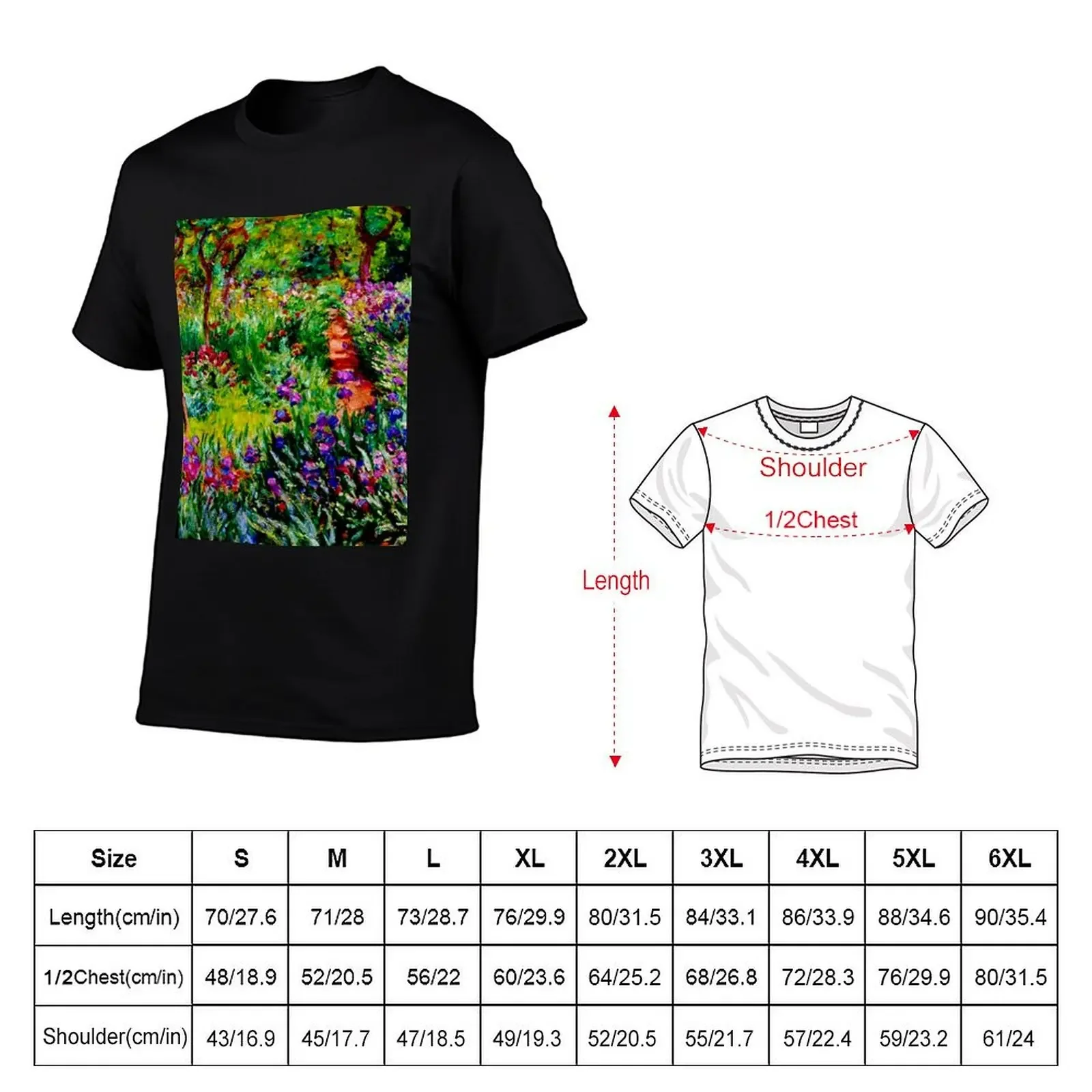 Claude Monet 'Le Jardin aux Iris à Giverny' - 'The Iris Garden at Giverny' T-Shirt quick drying Men's t-shirts