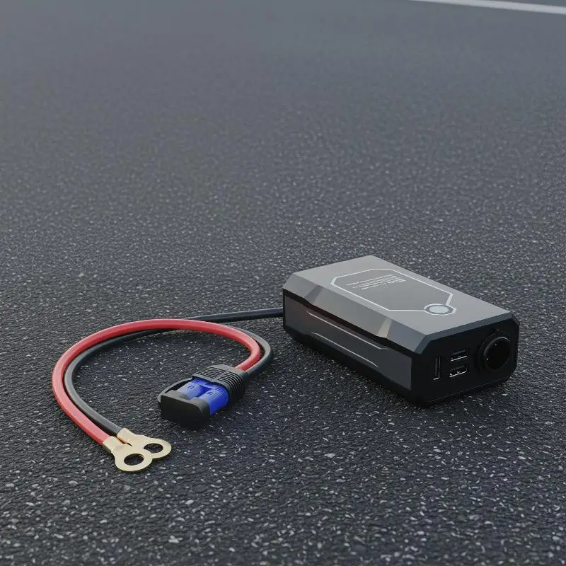 100W EC5 Motorcycle Emergency Start Wire High-power 10AWG Silicone Line EC5 Male Female Plug To O-type Terminal Connection Cable