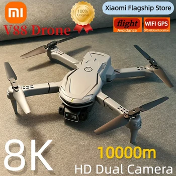 Xiaomi V88 Drone 8K 5G GPS Profesyonel HD Hava Fotoğrafçılığı Uzaktan Kumandalı Uçak Çift Kamera Katlanır Quadcopter İHA 10000M