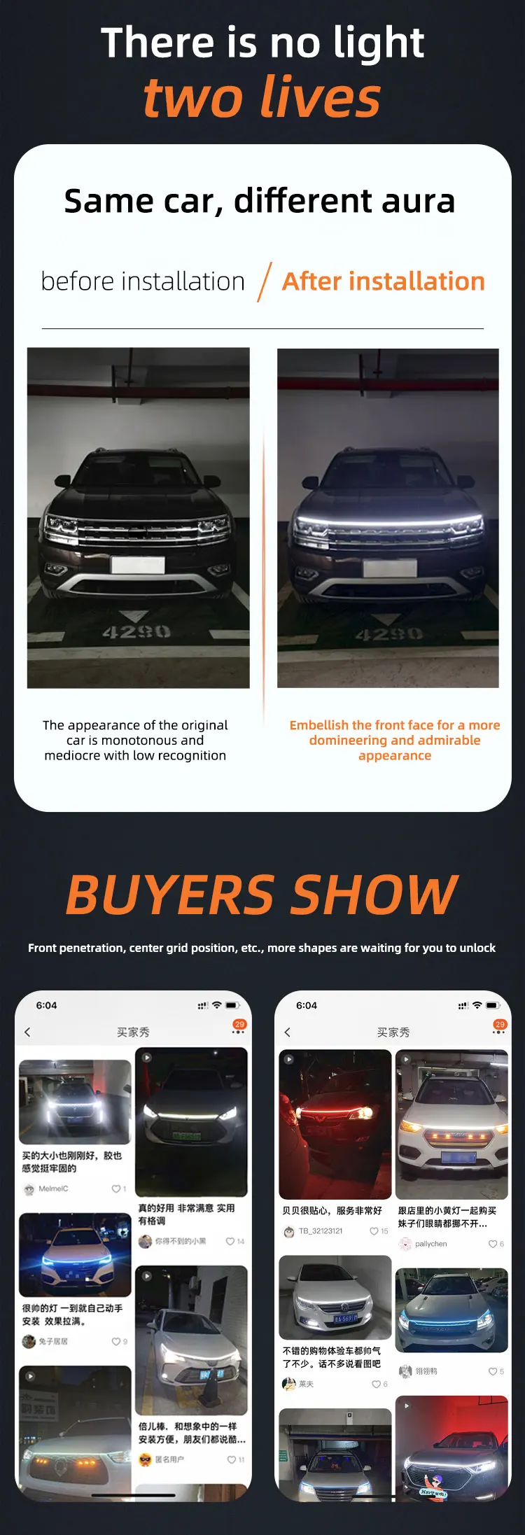 Scan Start Auto Auto Motorhaube Lichter Streifen Auto Blinker Anzeige Tagfahrlicht Flexible Streifen Universal Umgebungs Lichter – Detail 3