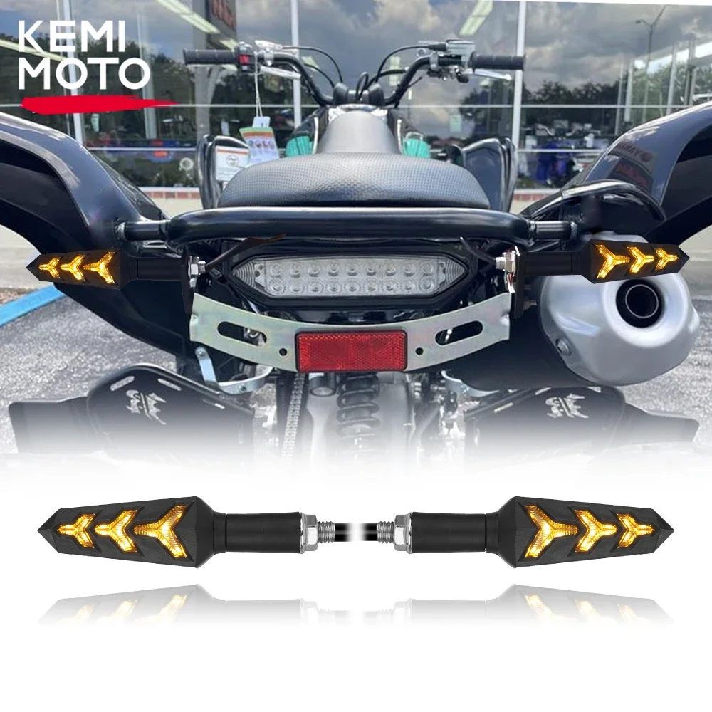 

KEMIMOTO Universal Motorcycle Indicator LED Turn Signal Kit for Dirt Bike Compatible with Yamaha Raptor 700 700R YFZ450 YFZ450R