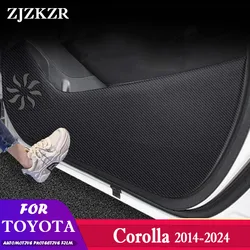 4PCS Carbon Fiber Texture Door Anti-dirty Anti-kick Pad Cover Sticker for Toyota Corolla 2014 - 2022 2023 2024 Accessories