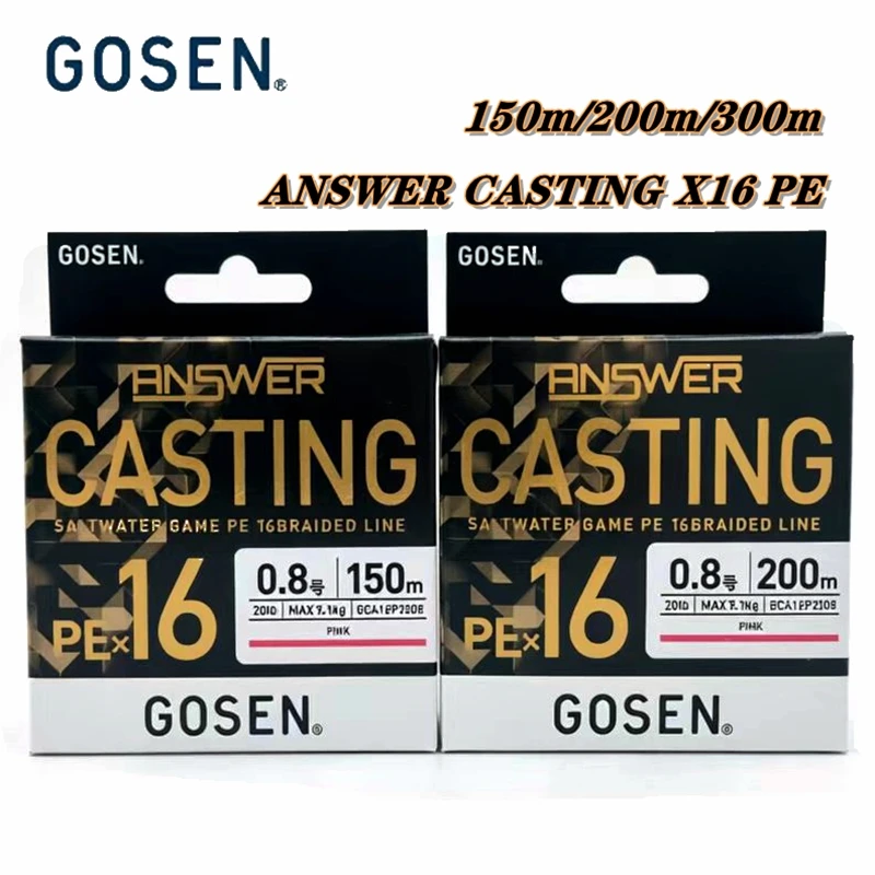 

Original GOSEN ANSWER Casting X16 PE Fishing Line 150m/200m/300m japan fishing line