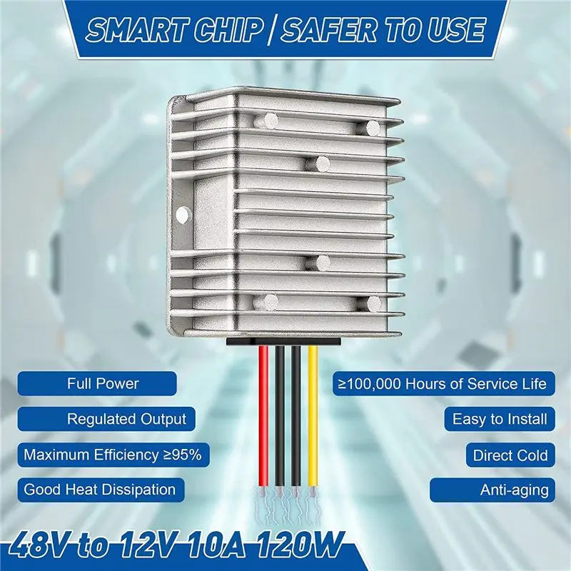 Special Offer~2 Pack DC 36V 48V To DC 12V Converter 10A 120W 12 Volt Voltage Regulator Reducer Accessory