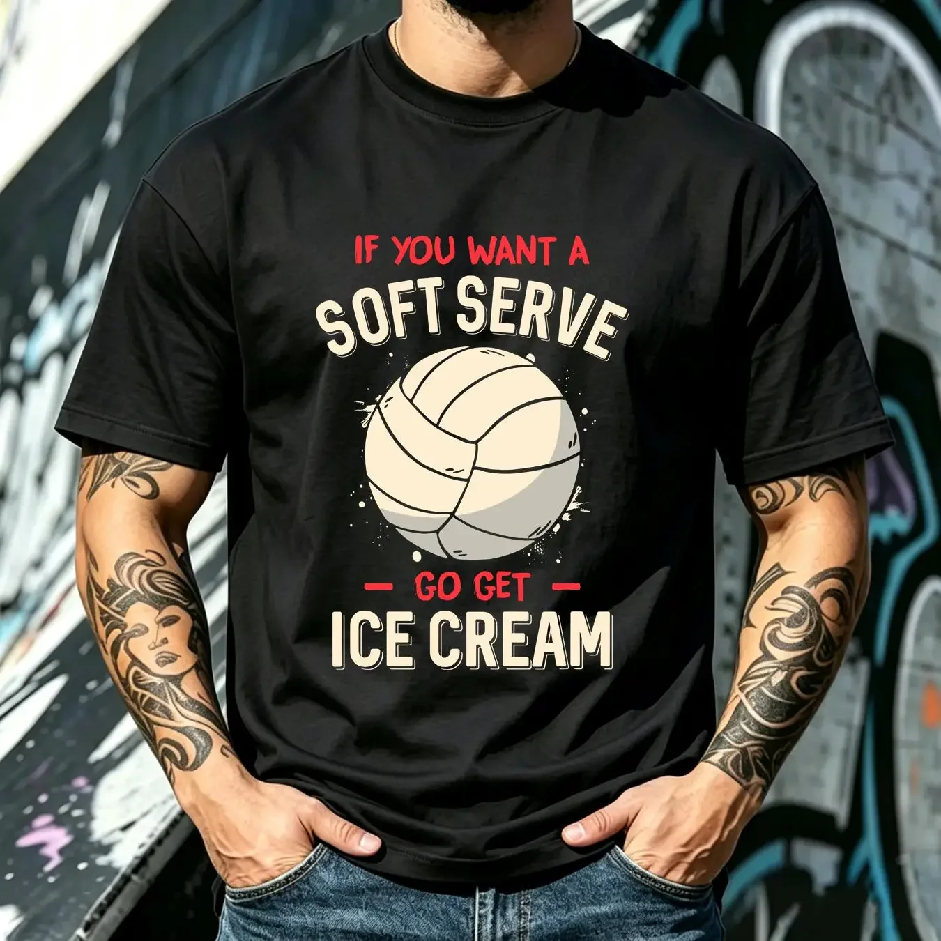 washed T Shirt NEW Funny Volleyball If You Want A Soft Serve S 5XL vintage Washed graphic Unisex Casual streetwear