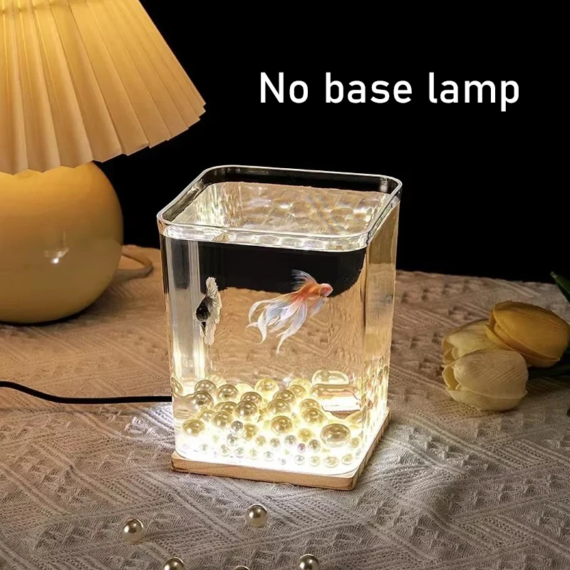 

NO STOCK A small bucket fish tank without a light socket, a desktop micro-landscape, a mini aquarium for living rooms
