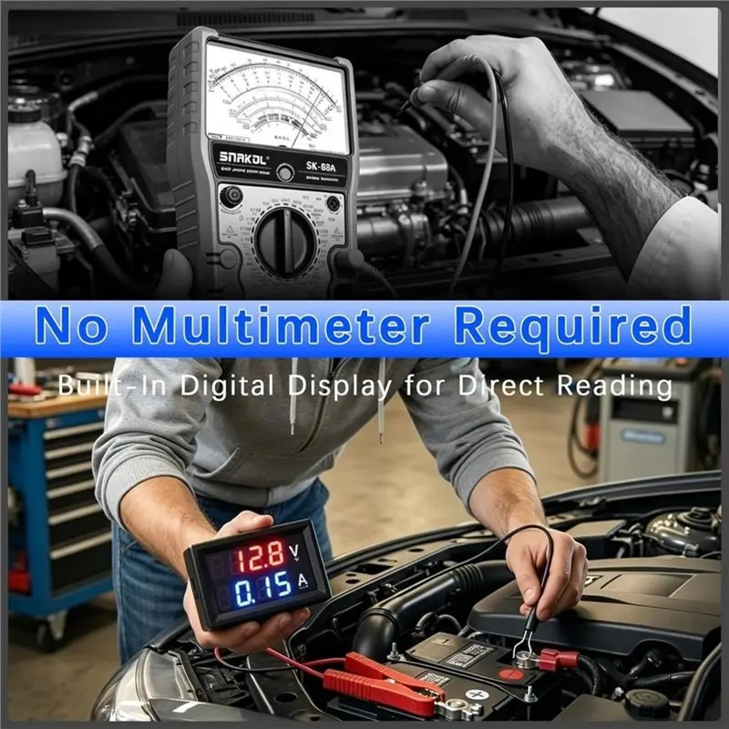 ABYN-Parasitic Batterieentladungstester, 12V Kfz-Sicherungs- und Parasitstrom-Tester mit Spannungsanzeige, kein Multimeter erforderlich – Detail 6