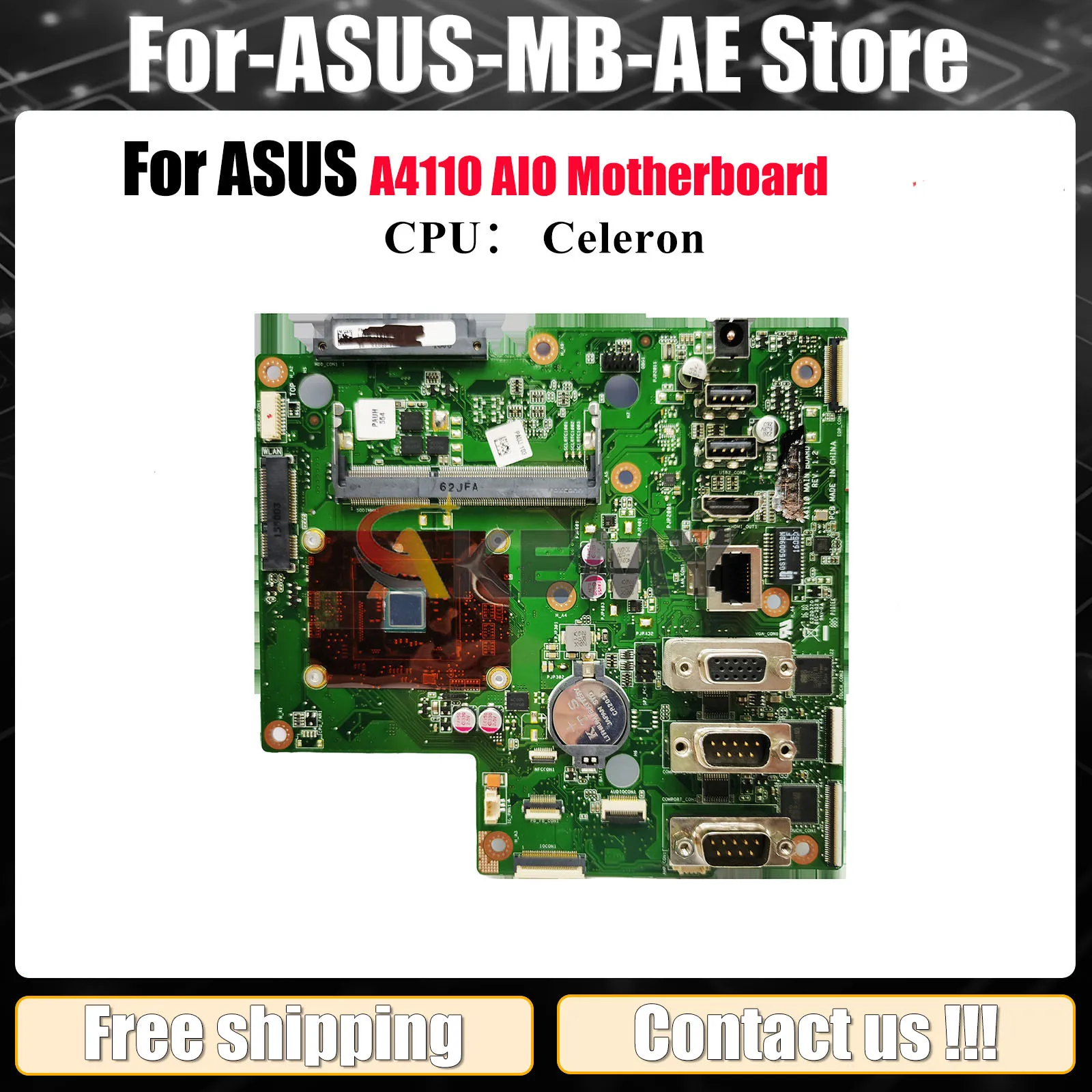 

Материнская плата для ноутбука A4110 для ASUS AIO PRO A4110, материнская плата с процессором Celeron, 100% тестирование, ОК, быстрая доставка, высокое качество