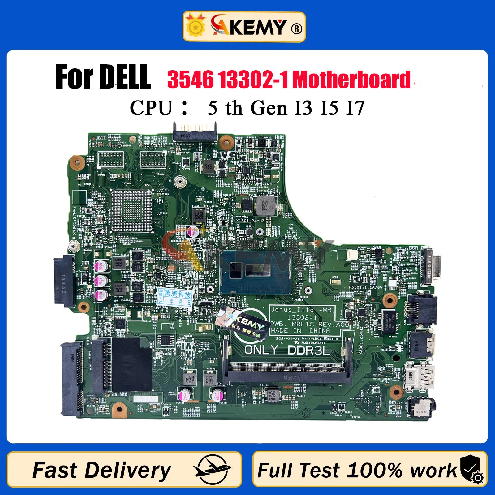 

Mainboard 0NXCCW NXCCW CN-0NXCCW For Dell Vostro 15 3549 Laptop Motherboard 13302-1 DDR3L 100% Fully Tested Working Well