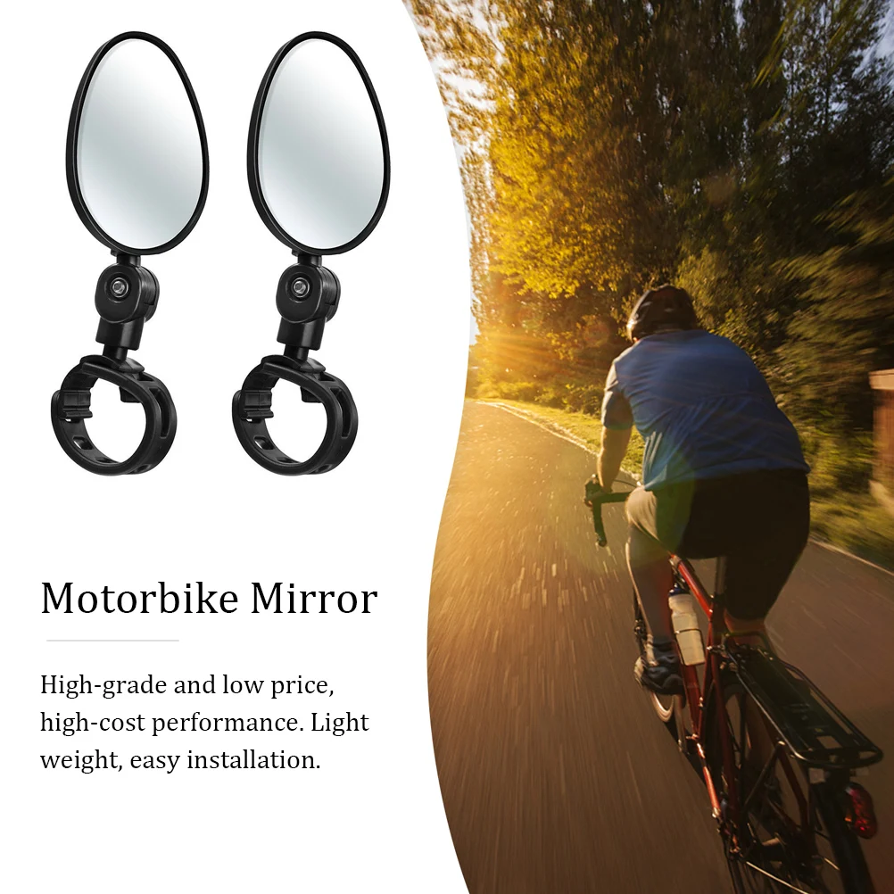 

1 Pair Bike Motorbike Mirrors Rotatable Adjustable Rearview Reflective Handlebar Mirror Universal Oval Cycling Mirror Road Bike