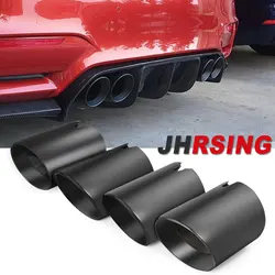 4 Pieces slanted outlet for BMW F87 M2 F80 M3 F82 F83 M4 F10 M5 F12 F13 M6 Direct Fit Universal Fit Exhaust Tips black