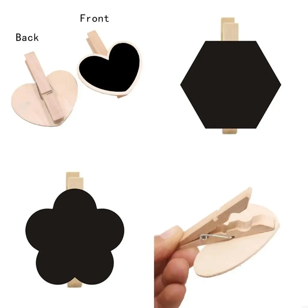 

Y5LB 50Pcs Clip On Chalkboards for Notes Memos, Small Message Chalkboard Signs with Labels Clips for Wedding Party Place Card