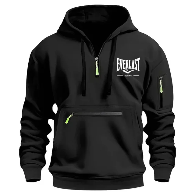 Herfst en winter 2025, nieuwe grote herentruien met meerdere zakken, modieuze outdoor herensweatshirts en sportkleding