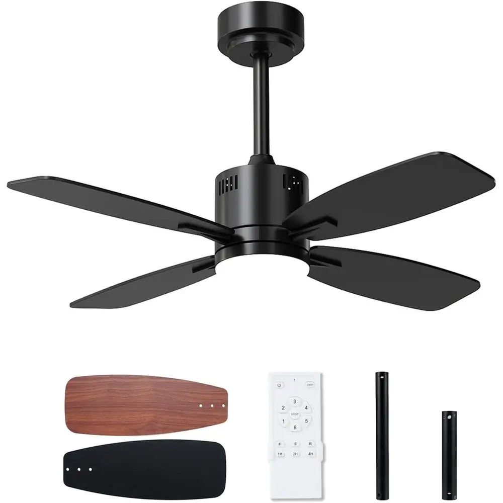 

Потолочный вентилятор 42 дюйма с подсветкой, 3 режима цветовой температуры LED, таймер, 6 скоростей, бесшумный реверсивный двигатель постоянного тока и лопасти с двойной отделкой для гостиной, спальни