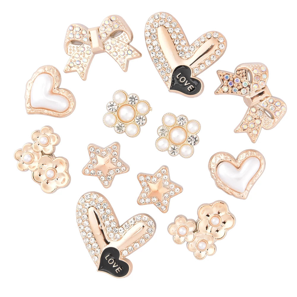 Cute Rhinestone Shoe Charms for Clogs Bling Shoe Decoration Charms Flower Design Acrylic Shoe Accessories For Girls Women Gift