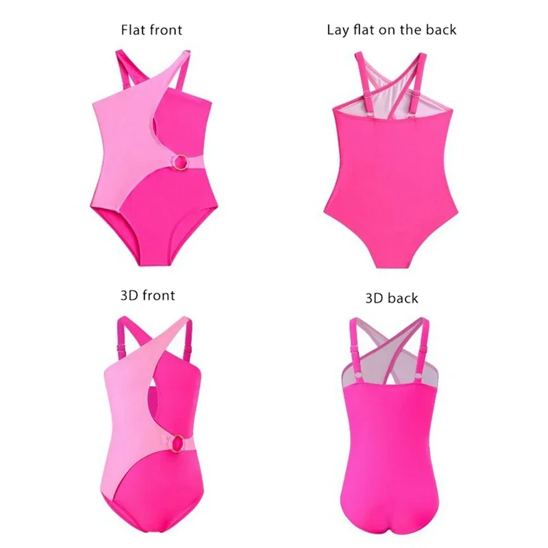 

Kid Girls Swimsuit Summer One Piece Swimwear Tie-dye Print Bathing Suits Holiday Vacation Children Soft Breathable Beach Wear