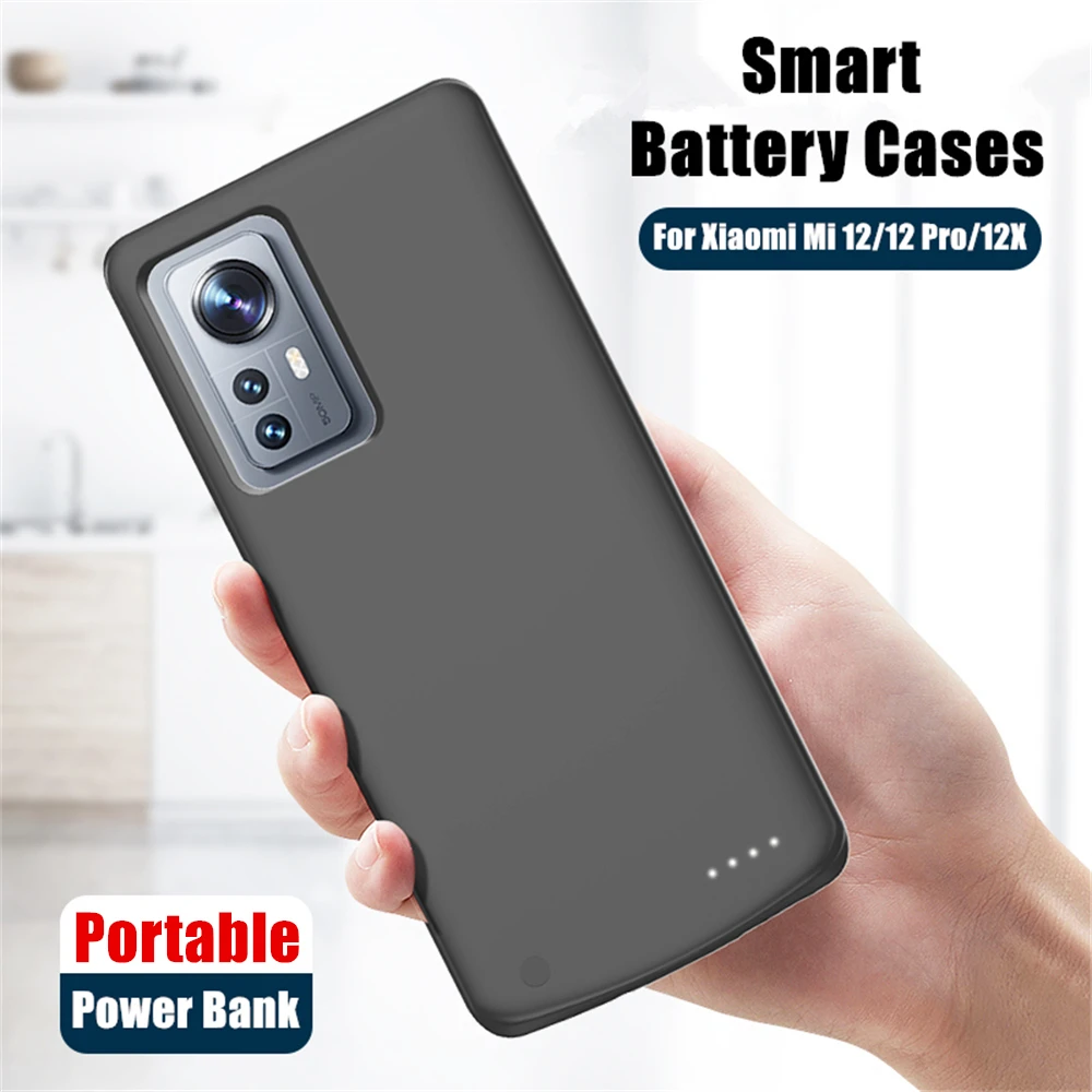 Power Bank Cover For Xiaomi Mi 12 Pro 5G External Battery Cases 6800mAh Portable Powerbank Cover For Xiaomi 12 12X Charging Case