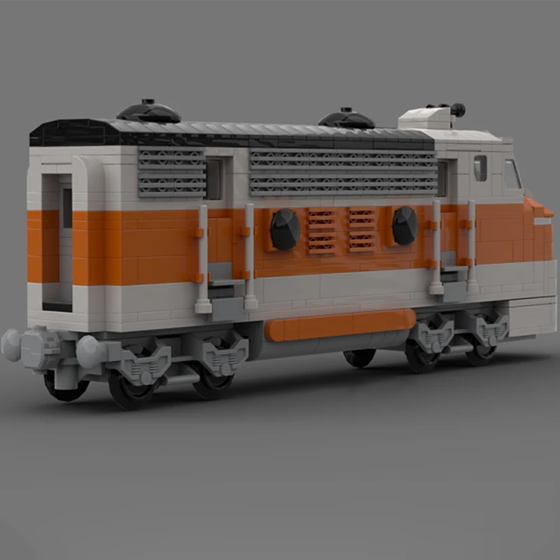 MOC-168056-bloques de construcción modelo de tren locomotor F7, bloques de construcción, tecnología DIY, juegos de montaje de partículas, Colección para niños, juguete para regalo