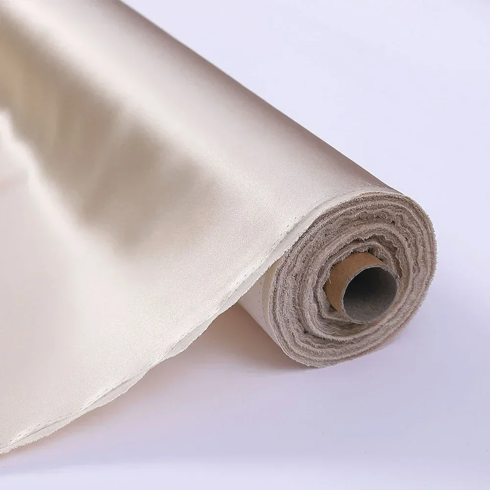 100% Pure Silk Fabric 140CM Width 22 Momme Natural Mulberry Silk Fabric High-quality Plain Crepe Satin