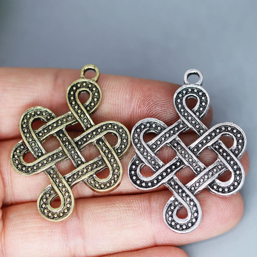 3pcs Celtic Knot Eternity Knot Infinity Charm Retro Pendant for DIY Necklace Handmade Earring Aesthetic Jewelry Making Supplies